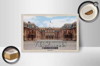 Panneau en bois voyage 18x12cm Versailles France vue de face du château 2