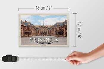 Panneau en bois voyage 18x12cm Versailles France vue de face du château 4