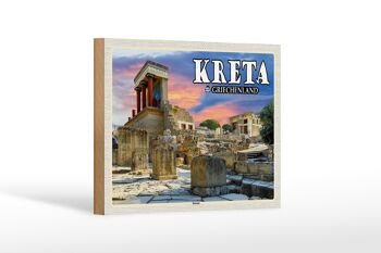 Panneau en bois voyage 18x12 cm Crète Grèce Palais de Knossos 1