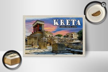 Panneau en bois voyage 18x12 cm Crète Grèce Palais de Knossos 2