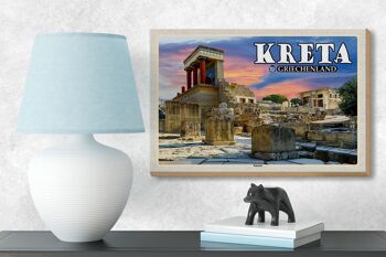 Panneau en bois voyage 18x12 cm Crète Grèce Palais de Knossos 3