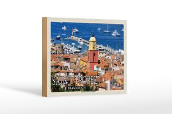 Panneau en bois voyage 18x12 cm Saint-Tropez Eglise Notre-Dame-de 1