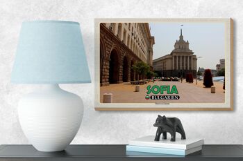 Panneau en bois voyage 18x12 cm Sofia Bulgarie Bâtiment du Conseil des Ministres 3