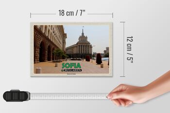 Panneau en bois voyage 18x12 cm Sofia Bulgarie Bâtiment du Conseil des Ministres 4