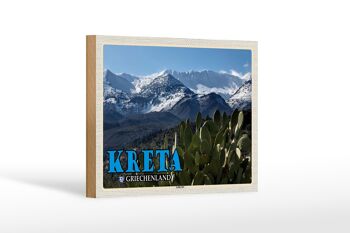 Panneau en bois voyage 18x12 cm Crète Grèce Lefka Ori décoration montagnes 1