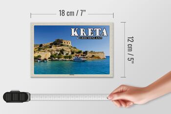 Panneau en bois voyage 18x12 cm Crète Grèce Île de Spinalonga 4