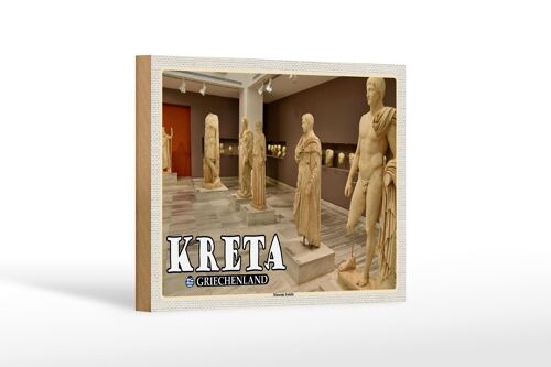 Holzschild Reise 18x12 cm Kreta Griechenland Museum Iraklio