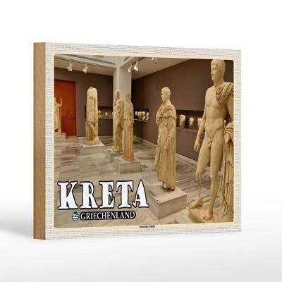 Holzschild Reise 18x12 cm Kreta Griechenland Museum Iraklio