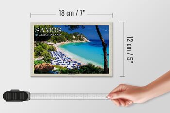 Panneau en bois voyage 18x12 cm Samos Grèce Lemonakia Beach 4