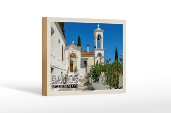 Panneau en bois voyage 18x12 cm complexe monastique de Samos Grèce Panagia 1