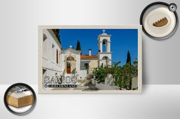 Panneau en bois voyage 18x12 cm complexe monastique de Samos Grèce Panagia 2