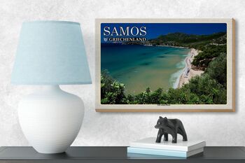 Panneau en bois voyage 18x12 cm Samos Grèce Psili Ammos Décoration de plage 3