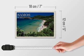 Panneau en bois voyage 18x12 cm Samos Grèce Psili Ammos Décoration de plage 4