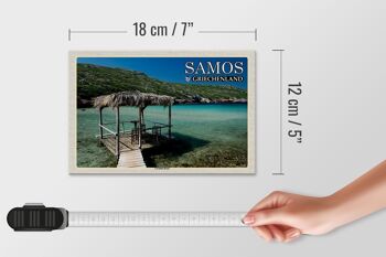 Panneau en bois voyage 18x12 cm Samos Grèce Livadaki Plage Mer 4
