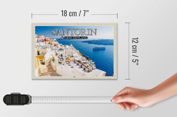 Panneau en bois voyage 18x12 cm Santorin Grèce décoration capitale Fira 4