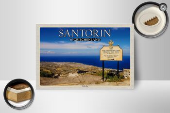 Panneau en bois voyage 18x12 cm Santorin Grèce Profitis Ilias décoration 2
