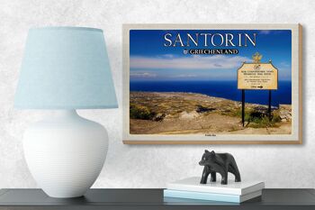 Panneau en bois voyage 18x12 cm Santorin Grèce Profitis Ilias décoration 3