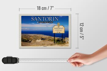 Panneau en bois voyage 18x12 cm Santorin Grèce Profitis Ilias décoration 4