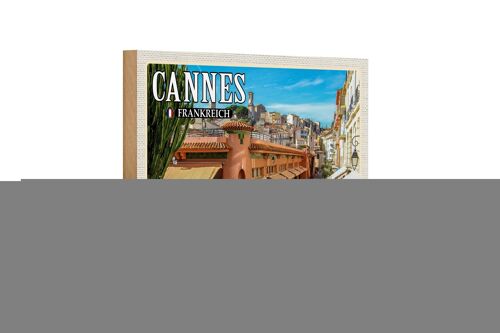 Holzschild Reise 18x12 cm Cannes Frankreich Marché Forville
