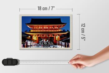Panneau en bois voyage 18x12 cm Tokyo Japon Décoration Temple Sensoji 4