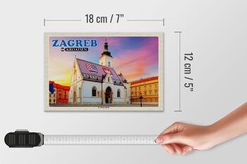 Panneau en bois voyage 18x12 cm Zagreb Croatie Église Saint-Marc 4