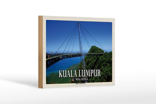 Holzschild Reise 18x12 cm Kuala Lumpur Malaysia Langindkavi