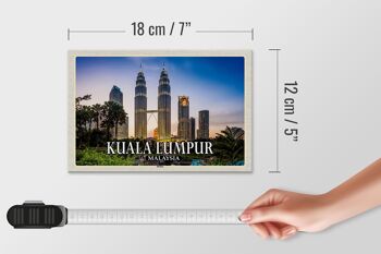 Panneau en bois voyage 18x12 cm décoration skyline Kuala Lumpur Malaisie 4