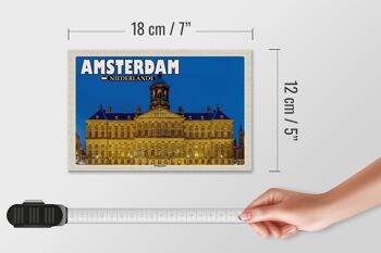 Panneau en bois voyage 18x12 cm Amsterdam Pays-Bas Palais Royal 4