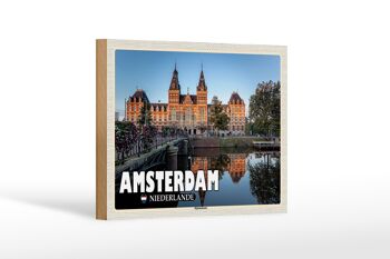 Panneau en bois voyage 18x12 cm Amsterdam Pays-Bas Rijksmuseum 1