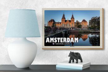 Panneau en bois voyage 18x12 cm Amsterdam Pays-Bas Rijksmuseum 3