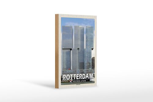Holzschild Reise 12x18 cm Rotterdam Niederlande De Rotterdam