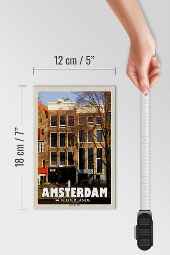 Panneau en bois voyage 12x18cm Amsterdam pays-bas décoration maison Anne Frank 4