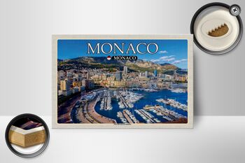 Panneau en bois voyage 18x12 cm Monaco Monaco Port Hercule de Monaco décoration 2