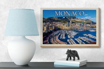 Panneau en bois voyage 18x12 cm Monaco Monaco Port Hercule de Monaco décoration 3