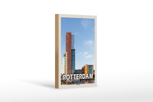 Holzschild Reise 12x18 cm Rotterdam Niederlande Montevideo
