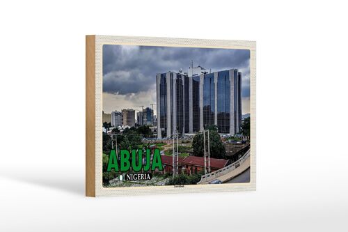 Holzschild Reise 18x12 cm Abuja Nigeria Zentralbank Dekoration
