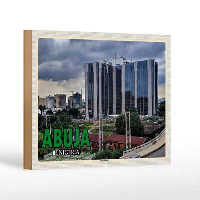 Holzschild Reise 18x12 cm Abuja Nigeria Zentralbank Dekoration