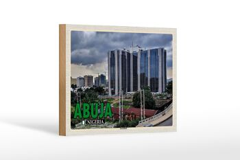 Panneau en bois voyage 18x12 cm Abuja Nigeria décoration banque centrale 1