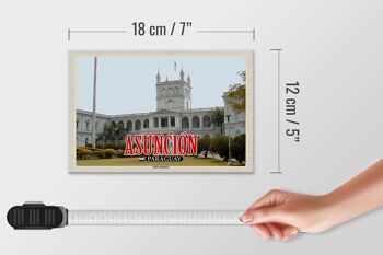 Panneau en bois voyage 18x12 cm Palais du Gouvernement d'Asuncion Paraguay 4