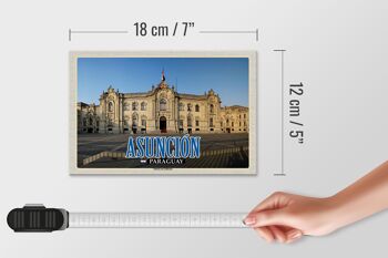 Panneau en bois voyage 18x12 cm Asuncion Paraguay Palacio de Gobierno 4