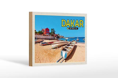 Holzschild Reise 18x12 cm Dakar Senegal Strand Meer Urlaub