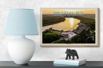 Panneau en bois voyage 18x12 cm Château de Bratislava Slovaquie par Devin 3