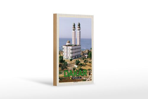 Holzschild Reise 12x18 cm Dakar Senegal Große Moschee Dekoration