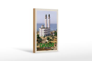 Panneau en bois Voyage 12x18 cm Dakar Sénégal Grande Mosquée Décoration 1