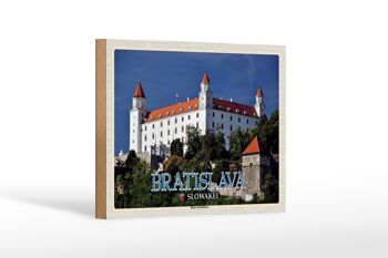 Panneau en bois voyage 18x12 cm Bratislava Slovaquie Château de Bratislava 1
