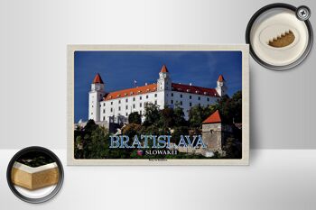 Panneau en bois voyage 18x12 cm Bratislava Slovaquie Château de Bratislava 2