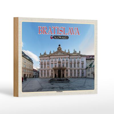 Cartel de madera de viaje 18x12 cm Bratislava Eslovaquia Decoración del Palacio Primado