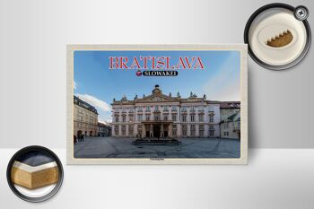 Panneau en bois voyage 18x12 cm Bratislava Slovaquie décoration du palais des primats 2