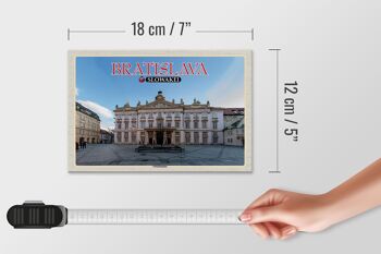 Panneau en bois voyage 18x12 cm Bratislava Slovaquie décoration du palais des primats 4