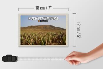 Panneau en bois voyage 18x12 cm Fuerteventura Espagne Plantation d'Aloe Vera 4
